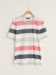 Crew Neck Short Sleeve Striped Combed Cotton Men's T-shirt