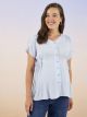 V Neck Straight Short Sleeve Viscose Maternity Shirt