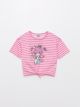 Crew Neck Printed Short Sleeve Girl T-shirt