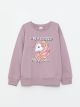 Crew Neck Printed Long Sleeve Girl Sweatshirt