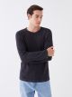 Crew Neck Long Sleeve Men's Tricot Sweater