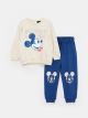 Crew Neck Long Sleeve Mickey Mouse Printed Baby Boy Sweatshirt and Sweatpants 2-Pack Set