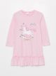 Crew Neck Printed Girls' Nightgown