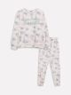 Crew Neck Printed Long Sleeve Girl Sweatshirt and Sweatpants