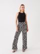 Women's Elastic Waist Patterned Palazzo Trousers
