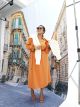 فستان بياقة لون ليلكي فاتر