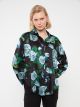 Floral Long Sleeve Oversize Satin Women's Shirt