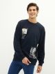 Crew Neck Long Sleeve Printed Men's Sweatshirt