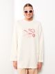 Crew Neck Printed Long Sleeve Women's Tunic