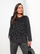 Crew Neck Patterned Long Sleeve Women's Blouse