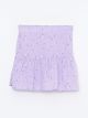 Elastic Waist Patterned Girl Short Skirt