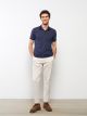 Polo Neck Short Sleeve Combed Cotton Men's T-Shirt