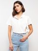 Polo Neck Straight Short Sleeve Women's T-Shirt