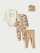 Crew Neck Long Sleeve Printed Baby Boy Hospital Set