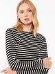 Crew Neck Striped Long Sleeve Women's T-shirt