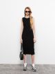 Women Crew Neck Straight Sleeveless Dress