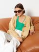 V Neck Regular Long Sleeve Women's Tricot Cardigan