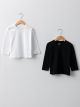 Crew Neck Long Sleeve Basic Cotton Baby Boy T-Shirt 2-Pack
