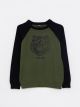 Crew Neck Patterned Long Sleeve Boy Tricot Sweater