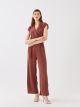 Women's Double Breasted Collar Straight Jumpsuit