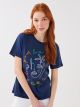 Crew Neck Printed Short Sleeve Women's T-shirt