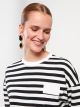 Crew Neck Striped Long Sleeve Cotton Women's Tunic