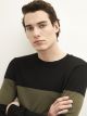 Crew Neck Long Sleeve Men's Tricot Sweater