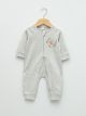 Crew Neck Long Sleeve Printed Cotton Baby Girl Rompers