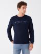 Crew Neck Long Sleeve Printed Men's Sweatshirt