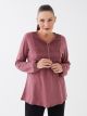 Tie Neck Embroidered Long Sleeve Women's Blouse