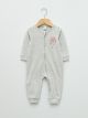 Crew Neck Long Sleeve Printed Cotton Baby Girl Rompers