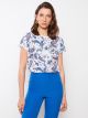 Crew Neck Patterned Short Sleeve Women's T-shirt