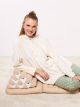 Hooded Printed Long Sleeve Velvet Women's Pajama Top