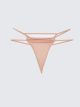 Piping Detailed Satin Thong Panties