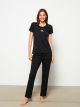 Crew Neck Printed Short Sleeve Cotton Women's Pajama Set