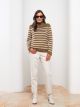 Turtleneck Striped Long Sleeve Women's Tricot Sweater