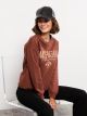 Crew Neck Printed Long Sleeve Women's Sweatshirt