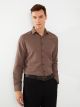 Slim Fit Long Sleeve Dobby Weave Men's Shirt