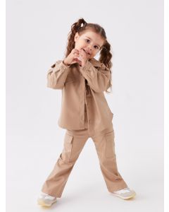 Leather Look Baby Girl Cargo Pants