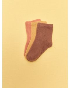 Basic Baby Girl Towel Socket Socks 3-Pack