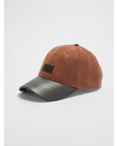 Suede Look Label Printed Men's Cap Hat