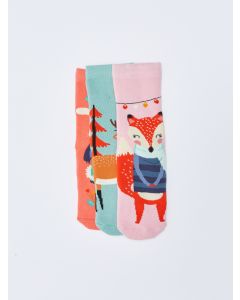 Patterned Girl Socket Socks 3-Pack