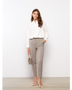 Slim Fit Patterned Women's Trousers