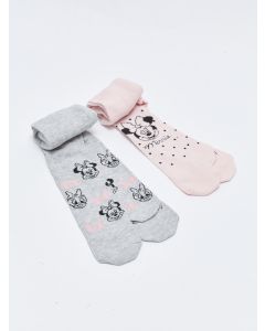 Minnie Mouse Patterned Baby Girl Tights 2 Pack