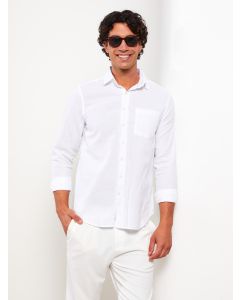 Regular Fit Long Sleeve Men's Poplin Shirt