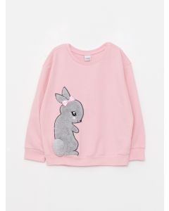 Crew Neck Embroidered Long Sleeve Girl Sweatshirt