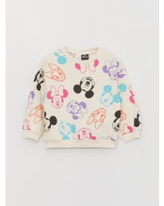Crew Neck Disney Printed Baby Girl Sweatshirt