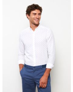 Slim Fit Long Sleeve Dobby Weave Men's Shirt