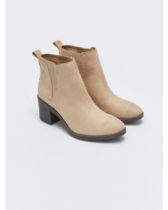 Women's Leather Look Heeled Boots.