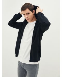 Standard Pattern Hooded Long Sleeve Men's Cardigan
